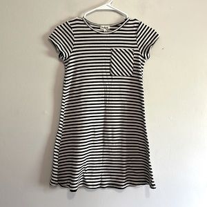 Kidpik black white striped dress large 12